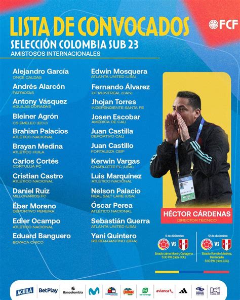 convocados seleccion colombia sub 23